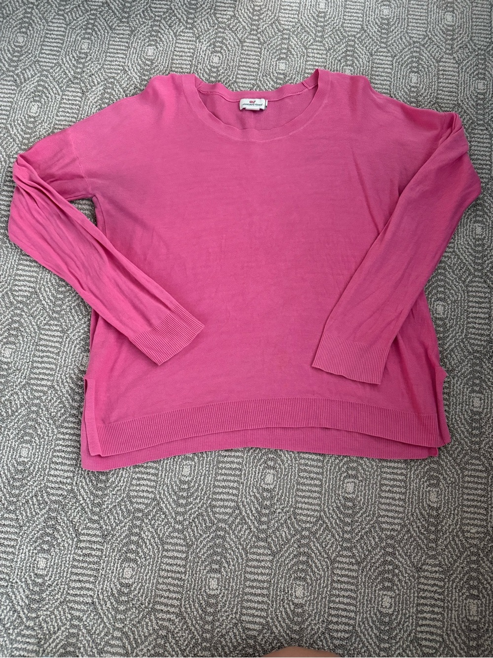 Vineyard Vines Bright Pink Lightweight Crewneck Sweater